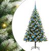 vidaXL Artificial Hinged Christmas Tree with Flocked Snow 150 cm