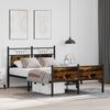 vidaXL Bed Frame without Mattress Smoked Oak 120x200 cm Engineered Wood