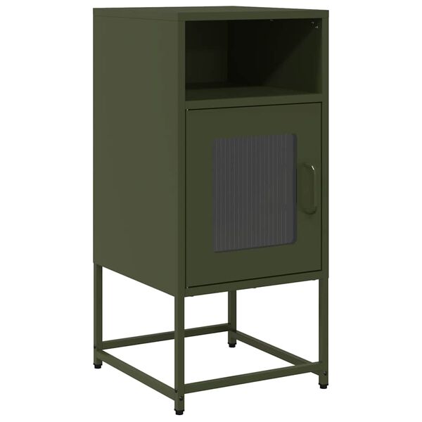 vidaXL Bedside Cabinet Olive Green 36x39x78 cm Cold-rolled Steel