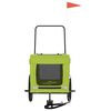 vidaXL Pet Bike Trailer Green and Black Oxford Fabric and Iron