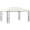 vidaXL Gazebo with LED String Lights 3x4 m Cream Fabric