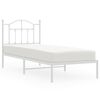 vidaXL Metal Bed Frame without Mattress with Headboard White 80x200cm