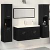 vidaXL Bathroom Furniture Set 4 pcs Black Oak 30 x 30 x 130 cm