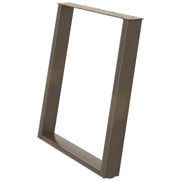 vidaXL Dining Table Legs U-Shaped 2 pcs Natural Steel 80x(72-73) cm Steel