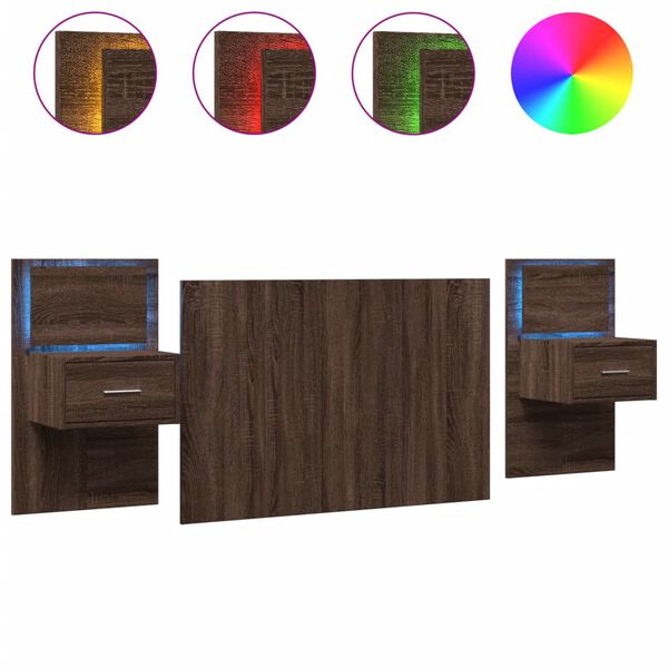 vidaXL Bed Headboard with Cabinets Brown Oak 120 cm Engineered Wood
