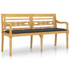 vidaXL Bench | Teak | Solid teak wood, polyester | Standard | Seats Many
