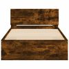 vidaXL Bed Frame without Mattress with LED Lights Smoked Oak 100x200 cm