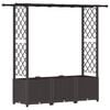 vidaXL Raised Bed with Trellis and Roof Brown 162.5 x 40 x 136 cm PP