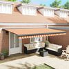 vidaXL Retractable Awning Yellow and White 4x3 m Fabric and Aluminium