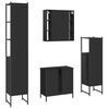 vidaXL 4 Piece Bathroom Cabinet Set Black Engineered Wood