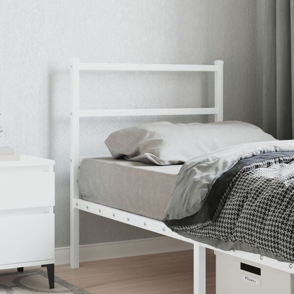 vidaXL Metal Replace Headboard White 80 cm