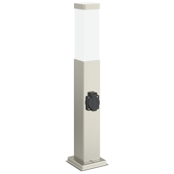 vidaXL Bollard Lights with Outlet 3 pcs 50 cm Stainless Steel IP44