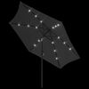 vidaXL Garden Parasol with LED Lights and Steel Pole 300cm Anthracite