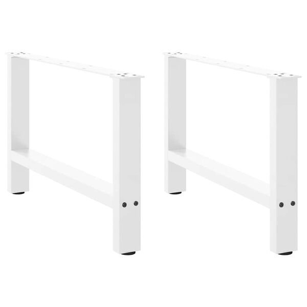 vidaXL Coffee Table Legs White 2 pcs 70x(42-43) cm Steel