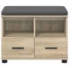 vidaXL Hall Bench with Cushion with Drawer Sonoma Oak 60 x 38 x 46 cm