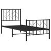 vidaXL Metal Bed Frame without Mattress with Footboard Black 75x190cm