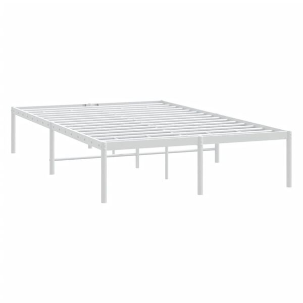 vidaXL Metal Bed Frame without Mattress White 120x200cm