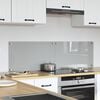 vidaXL Kitchen Backsplash 2 pcs Light Grey 70 x 40 cm Tempered Glass