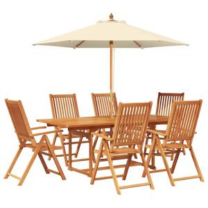 vidaXL Outdoor Dining Set with Parasol 8 pcs 6-Seaters