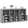 vidaXL Sideboard with LED Lights Grey Sonoma 202x37x100 cm