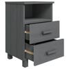 vidaXL Bedside Cabinets HAMAR 2 pcs Dark Grey 40x35x62 cm Solid Wood