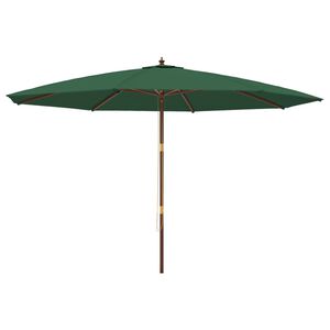 vidaXL Garden Parasol with Wooden Pole Green 400x273 cm