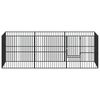 vidaXL Dog Playpen 8 Panels Black Galvanised Steel