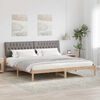 vidaXL Bed Frame with Upholstered Headboard Brown 200 x 200 cm