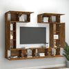 vidaXL 6 Piece TV Cabinet Set Smoked Oak Engineered Wood
