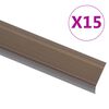 vidaXL Stair Nosings in L-shape 15 pcs Aluminium 100 cm Brown