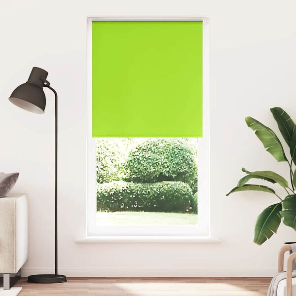 vidaXL Roller Blind Blackout Leaves Green 115x230 cm Fabric Width 110.7 cm Polyester