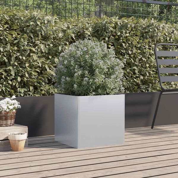 vidaXL Planter Silver 49x47x46 cm Galvanised Steel