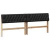 vidaXL Upholstered Headboard Black 200 cm Solid Pine Wood