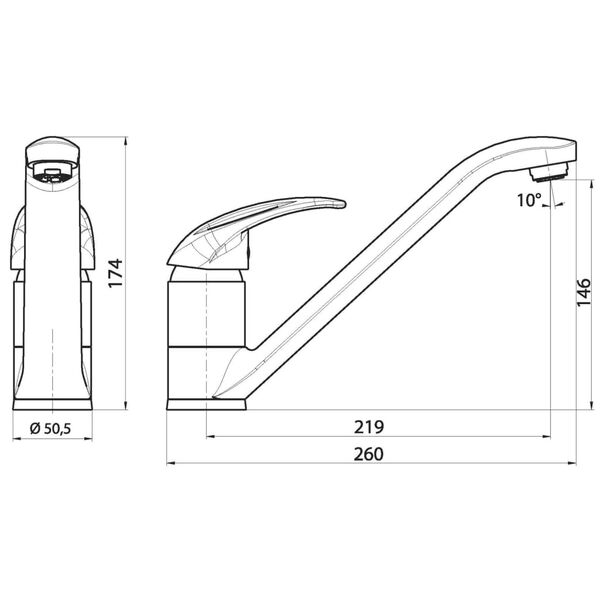SCH&Uuml;TTE Sink Mixer ALBATROS Low Pressure Chrome