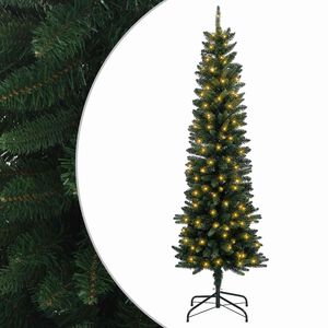 vidaXL Artificial Slim Christmas Tree 120 cm 150 LEDs Warm White