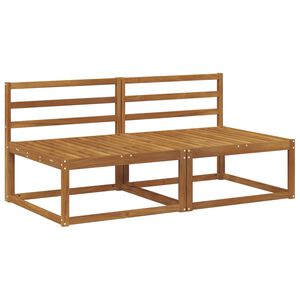 vidaXL 2 Piece Outdoor Middle Sofa Solid Acacia Wood Natural