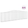 vidaXL Arched Gabion Baskets 25 pcs 400x30x100/120 cm Galvanised Iron