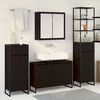 vidaXL Bathroom Furniture Set with Drawer Black Oak Engineered Wood