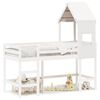 vidaXL Loft Bed with Ladder and Roof without Mattress White 90x190 cm Single