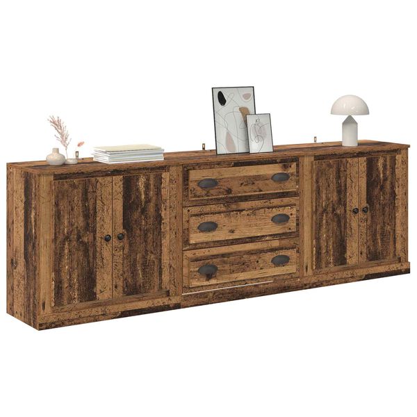 vidaXL Sideboards 3 pcs Old Wood 70 x 35.5 x 67.5 cm Engineered Wood