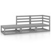 vidaXL 3 Piece Garden Lounge Set Grey Solid Pinewood
