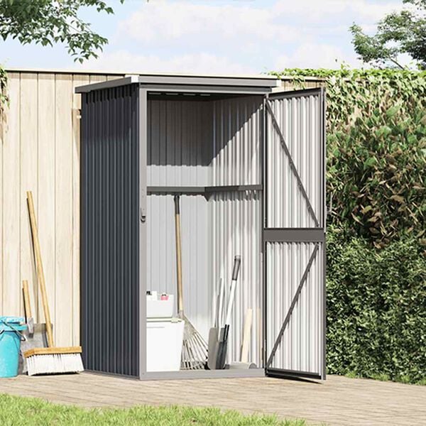 vidaXL Garden Tool Shed Anthracite 88x89x161 cm Galvanised Steel