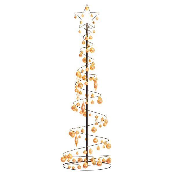 vidaXL LED Christmas Tree with Baubles 120 LEDs Warm White 180 cm