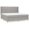 vidaXL Box Spring Bed with Mattress Light Grey 200x200 cm Fabric