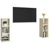vidaXL TV Cabinets 2 pcs White & Sonoma Oak 107x35x37 cm Engineered Wood