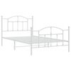 vidaXL Metal Bed Frame without Mattress with Footboard White 107x203cm