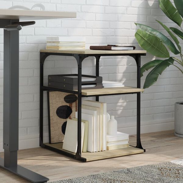 vidaXL Printer Stand 3-Tier Sonoma Oak 43x48x64 cm Engineered Wood