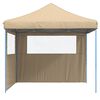 vidaXL Foldable Party Tent Pop-Up with 2 Sidewalls Beige