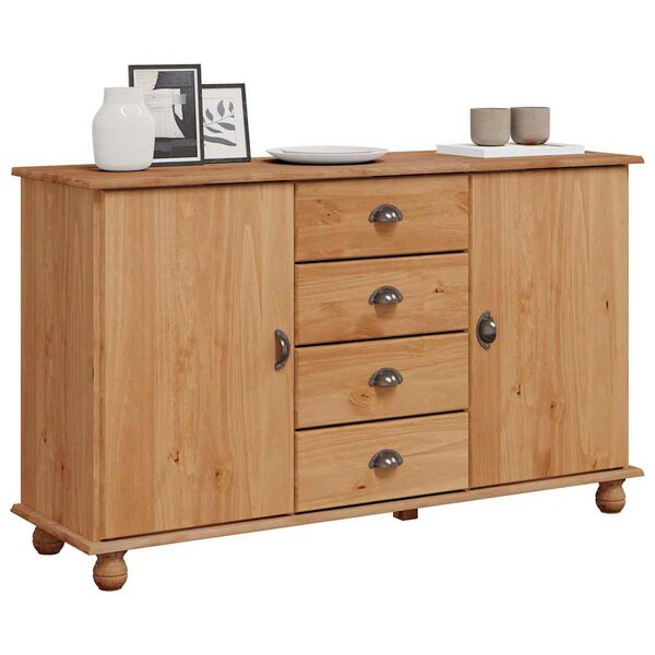 vidaXL Sideboard with Drawer ASKIM 133.5 x 40 x 79 cm Solid pine wood