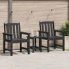 vidaXL Garden Dining Chair 2 pcs Black 65.5 x 59 x 88cm HDPE